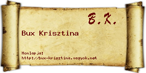 Bux Krisztina névjegykártya